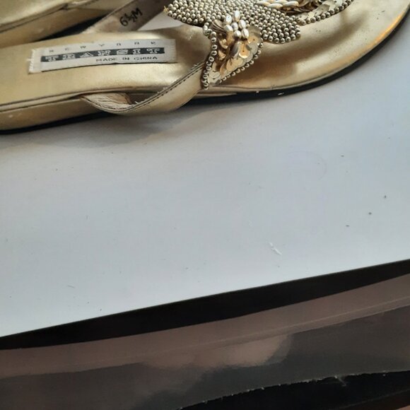 Brand New Designer Golden Sandals - Picture 2 of 4
